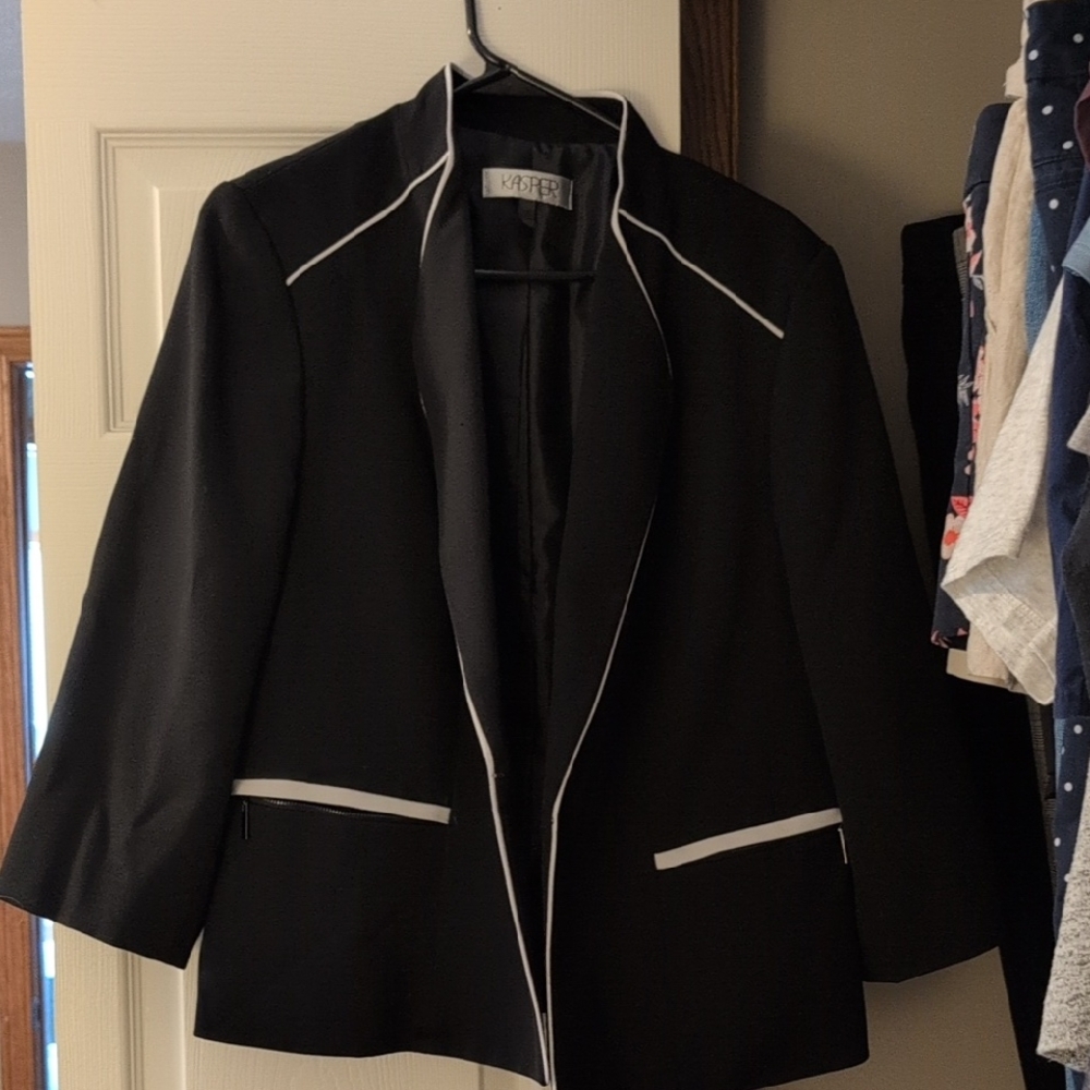 Black Blazer with White Trim